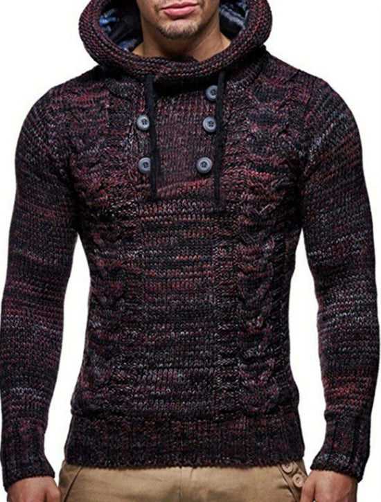 Pull à capuche col roulé