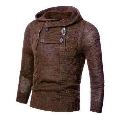 Pull à capuche col roulé