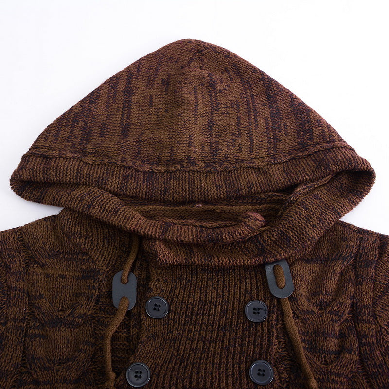 Pull à capuche col roulé