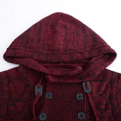 Pull à capuche col roulé