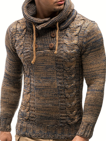 Pull à capuche col roulé