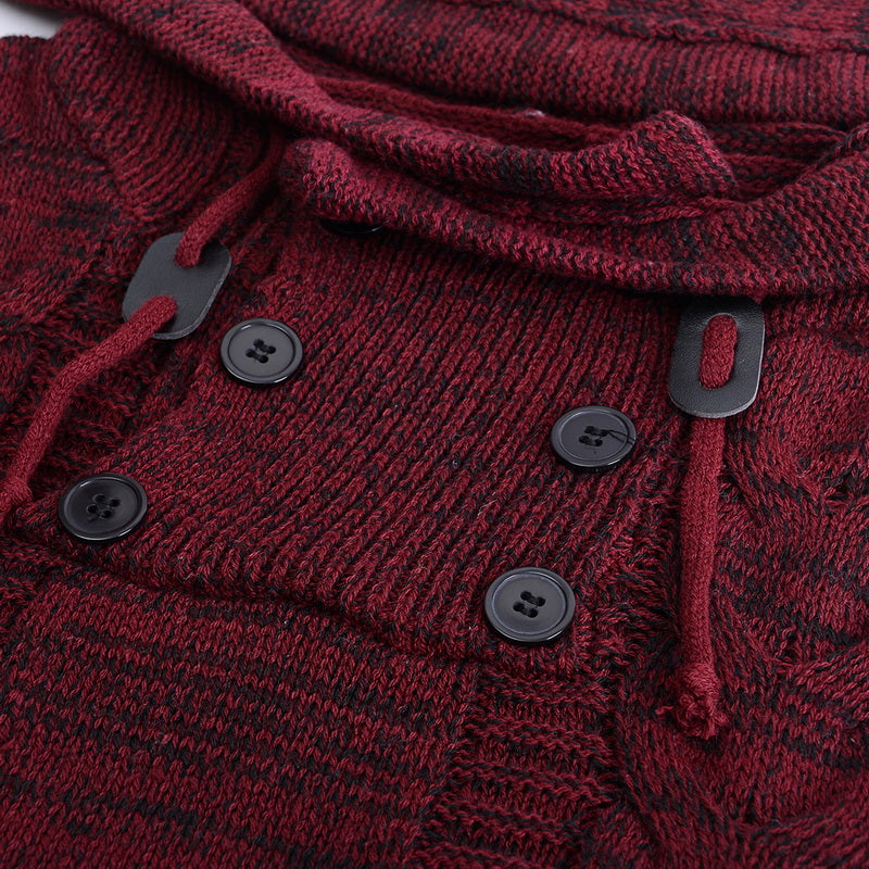 Pull à capuche col roulé