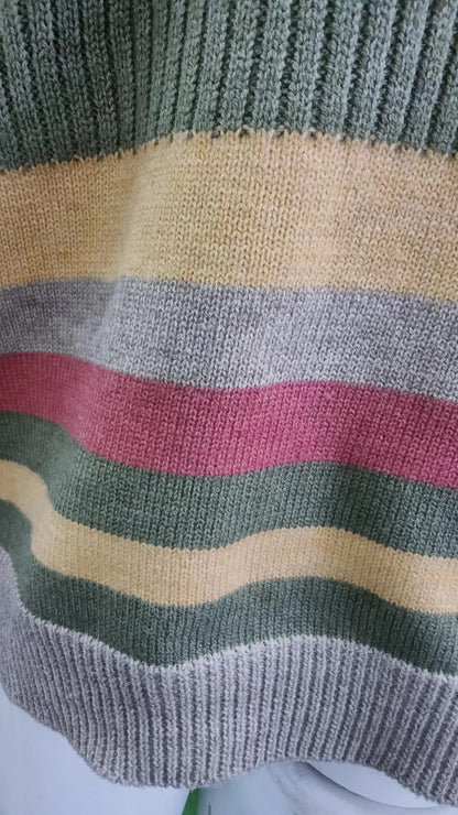 Pull col roulé homme à rayures