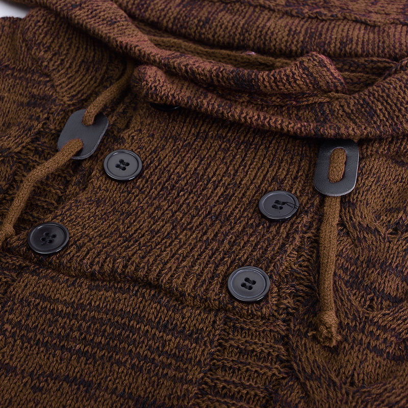 Pull à capuche col roulé