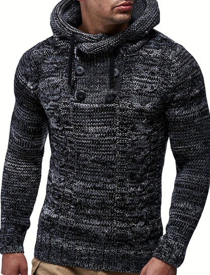 Pull à capuche col roulé