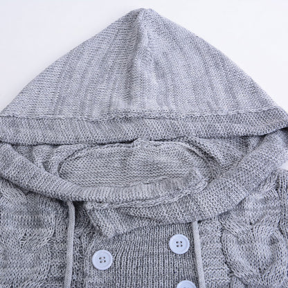 Pull à capuche col roulé