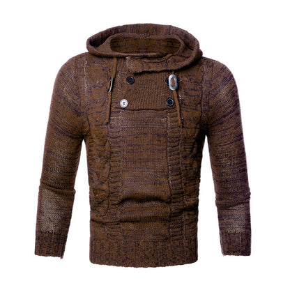 Pull à capuche col roulé