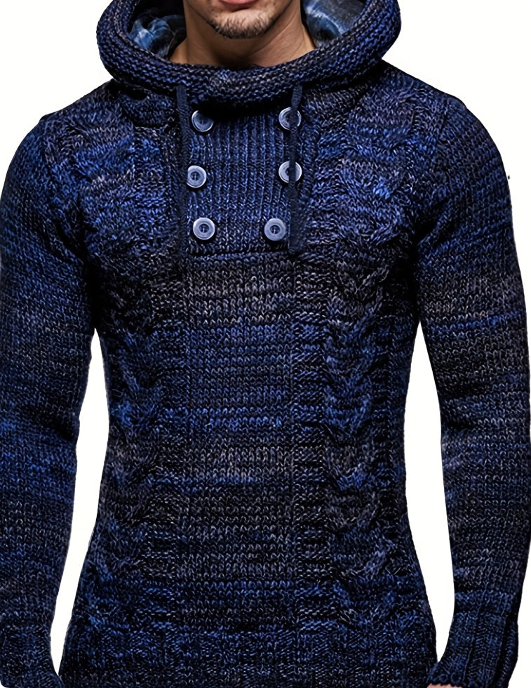 Pull à capuche col roulé